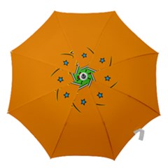 Star Line Orange Green Simple Beauty Cute Hook Handle Umbrellas (small)