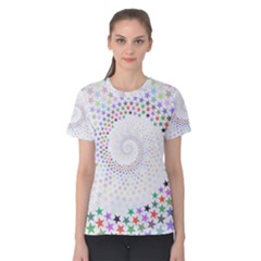 Prismatic Stars Whirlpool Circlr Rainbow Women s Cotton Tee