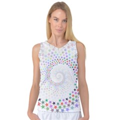 Prismatic Stars Whirlpool Circlr Rainbow Women s Basketball Tank Top by Mariart