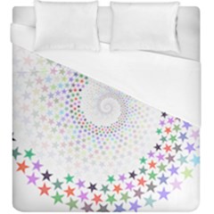 Prismatic Stars Whirlpool Circlr Rainbow Duvet Cover (king Size) by Mariart