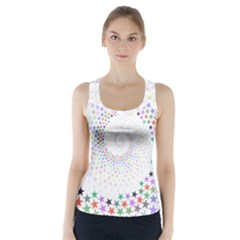 Prismatic Stars Whirlpool Circlr Rainbow Racer Back Sports Top