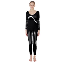 Style Line Amount Wave Chevron Long Sleeve Catsuit