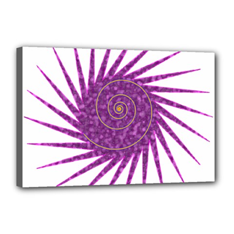 Spiral Purple Star Polka Canvas 18  X 12  by Mariart