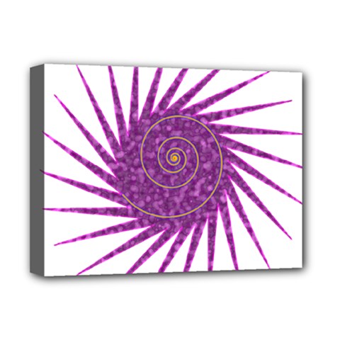 Spiral Purple Star Polka Deluxe Canvas 16  X 12   by Mariart