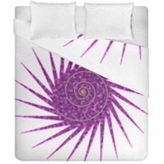 Spiral Purple Star Polka Duvet Cover Double Side (california King Size) by Mariart