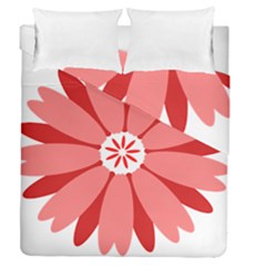 Sunflower Flower Floral Red Duvet Cover Double Side (queen Size) by Mariart