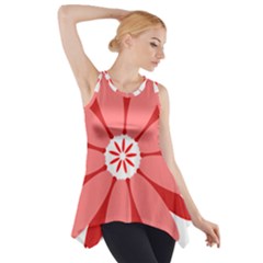 Sunflower Flower Floral Red Side Drop Tank Tunic by Mariart