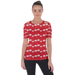 Sunflower Red Star Beauty Flower Floral Short Sleeve Top by Mariart