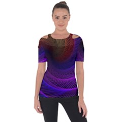 Striped Abstract Wave Background Structural Colorful Texture Line Light Wave Waves Chevron Short Sleeve Top by Mariart