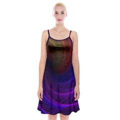 Striped Abstract Wave Background Structural Colorful Texture Line Light Wave Waves Chevron Spaghetti Strap Velvet Dress