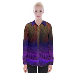 Striped Abstract Wave Background Structural Colorful Texture Line Light Wave Waves Chevron Womens Long Sleeve Shirt