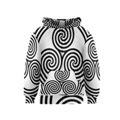 Triple Spiral Triskelion Black Kids  Zipper Hoodie by Mariart