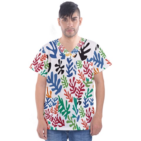 The Wreath Matisse Beauty Rainbow Color Sea Beach Men s V-neck Scrub Top by Mariart