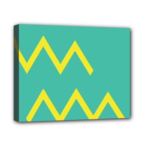 Waves Chevron Wave Green Yellow Sign Canvas 10  X 8  by Mariart