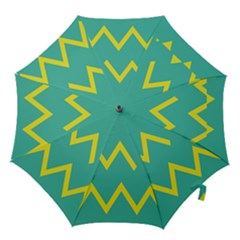 Waves Chevron Wave Green Yellow Sign Hook Handle Umbrellas (small) by Mariart