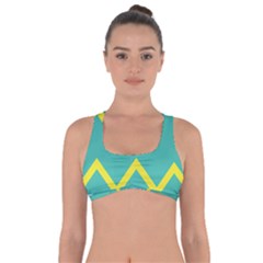 Waves Chevron Wave Green Yellow Sign Got No Strings Sports Bra by Mariart
