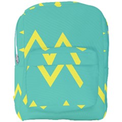 Waves Chevron Wave Green Yellow Sign Full Print Backpack by Mariart