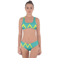 Waves Chevron Wave Green Yellow Sign Criss Cross Bikini Set by Mariart