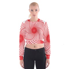 Spiral Red Polka Star Cropped Sweatshirt by Mariart
