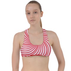 Spiral Red Polka Star Criss Cross Racerback Sports Bra by Mariart