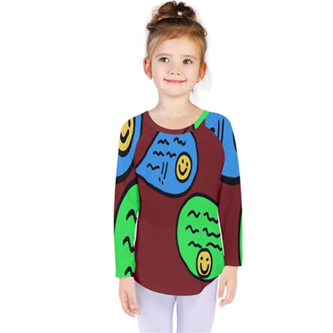 Version Colors Transparent Elements Emoticons Alpha Transparency Kids  Long Sleeve Tee by Mariart