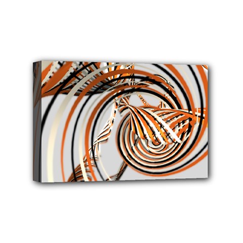 Splines Line Circle Brown Mini Canvas 6  X 4  by Mariart