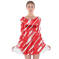 Valentines Day Heart Modern Red Polka Long Sleeve Skater Dress