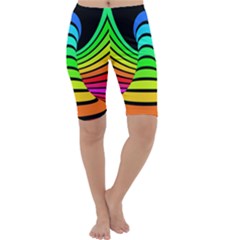 Twisted Motion Rainbow Colors Line Wave Chevron Waves Cropped Leggings 