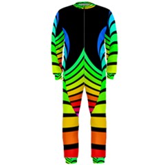 Twisted Motion Rainbow Colors Line Wave Chevron Waves Onepiece Jumpsuit (men) 