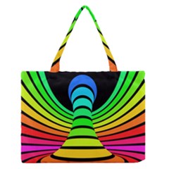 Twisted Motion Rainbow Colors Line Wave Chevron Waves Zipper Medium Tote Bag