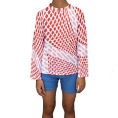 Waves Wave Learning Connection Polka Red Pink Chevron Kids  Long Sleeve Swimwear