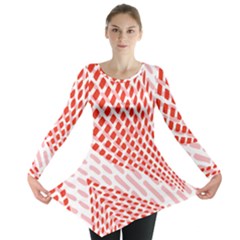 Waves Wave Learning Connection Polka Red Pink Chevron Long Sleeve Tunic  by Mariart