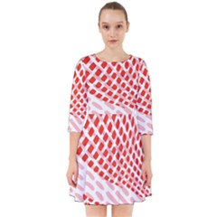 Waves Wave Learning Connection Polka Red Pink Chevron Smock Dress