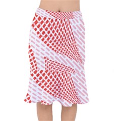 Waves Wave Learning Connection Polka Red Pink Chevron Mermaid Skirt by Mariart