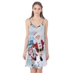 Funny Santa Claus With Snowman Camis Nightgown by FantasyWorld7