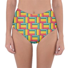Soft Spheres Pattern Reversible High-waist Bikini Bottoms by linceazul