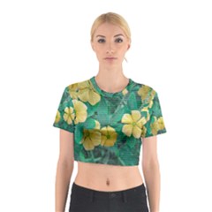 Yellow Flowers At Nature Cotton Crop Top by dflcprints