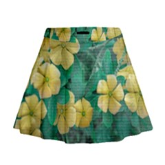 Yellow Flowers At Nature Mini Flare Skirt by dflcprints