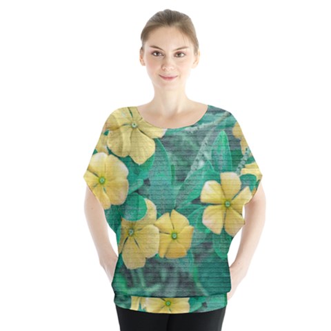 Yellow Flowers At Nature Blouse by dflcprints