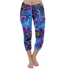 Background Chaos Mess Colorful Capri Winter Leggings  by Nexatart