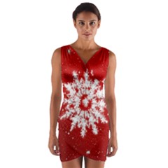 Background Christmas Star Wrap Front Bodycon Dress by Nexatart