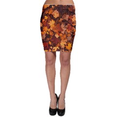 Fall Foliage Autumn Leaves October Bodycon Skirt by Nexatart