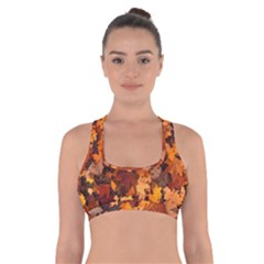 Fall Foliage Autumn Leaves October Cross Back Sports Bra