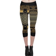 Board Digitization Circuits Capri Leggings  by Nexatart