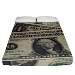 Dollar Currency Money Us Dollar Fitted Sheet (king Size) by Nexatart