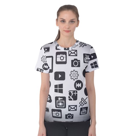 Icon Ball Logo Google Networking Women s Cotton Tee by Nexatart