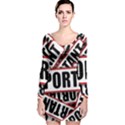 Important Stamp Imprint Long Sleeve Bodycon Dress View1