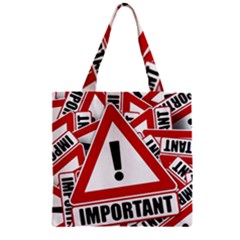 Important Stamp Imprint Zipper Grocery Tote Bag by Nexatart