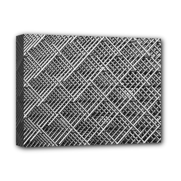 Grid Wire Mesh Stainless Rods Deluxe Canvas 16  x 12  