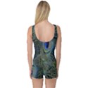 Peacock Feathers Blue Bird Nature One Piece Boyleg Swimsuit View2